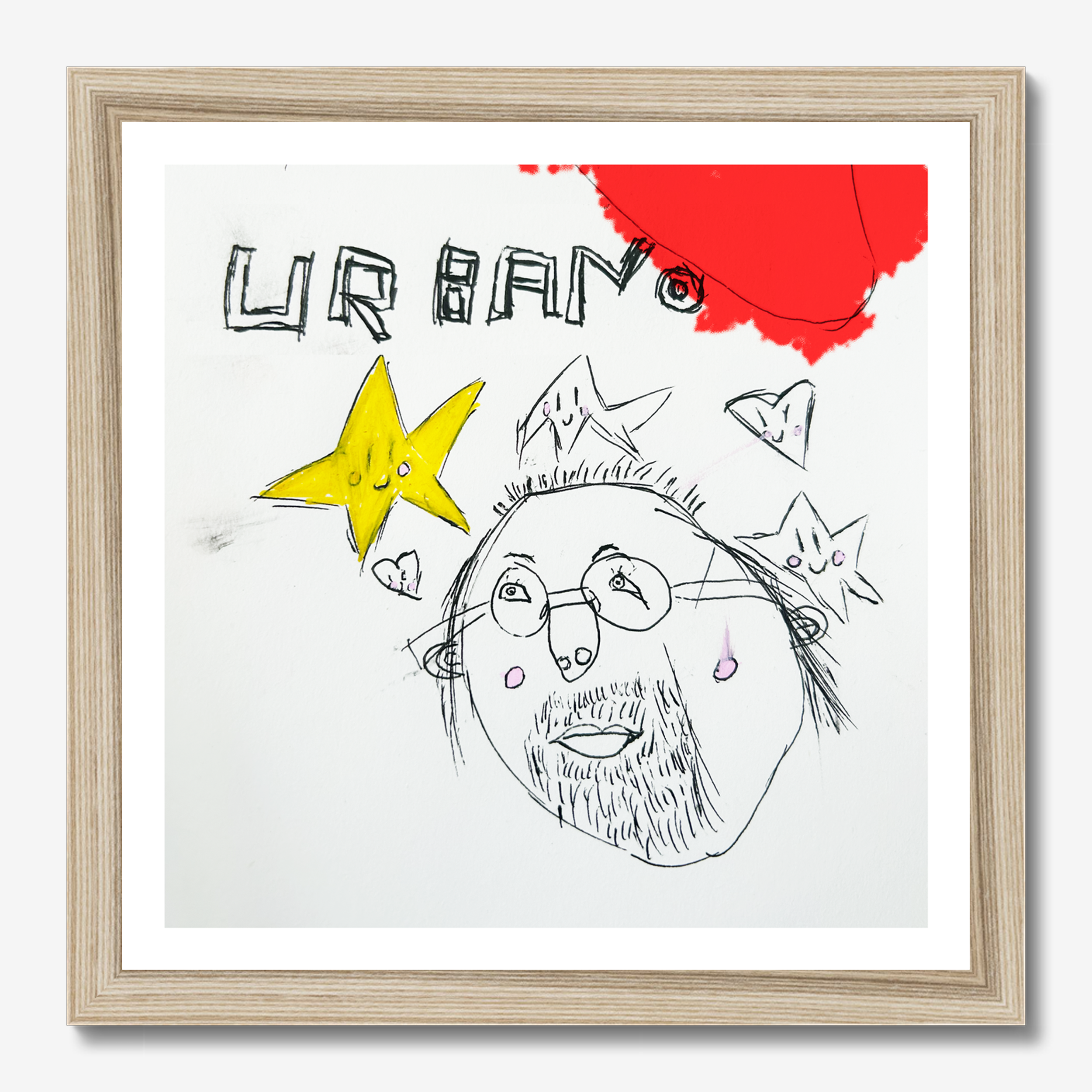 Square abstract & typography framed wall art titled 'Urbano' by Sunday Morning. Premium Giclée print.