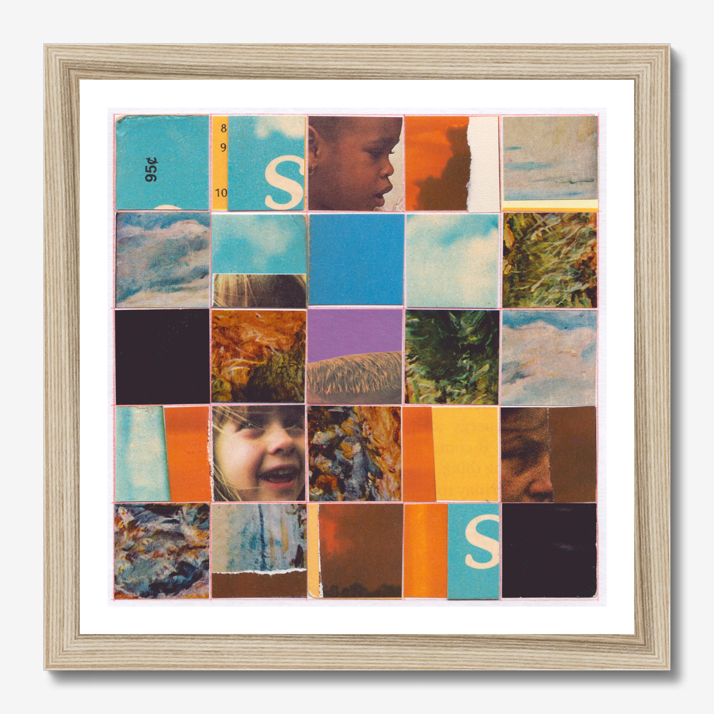 Square abstract framed wall art titled 'Where Do The Children Play' by Sunday Morning. Premium Giclée print.